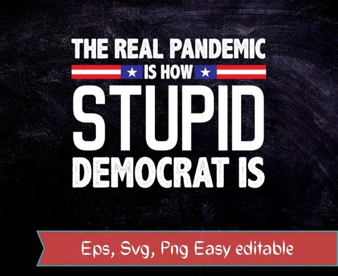The real pandemic is how stupid democrat is funny saying T-shirt svg