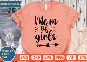 Mom Of Girls SVG Vector for t-shirt
