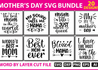 Mothers day SVG Bundle t shirt designs for sale