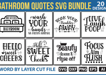 Bathroom Quotes SVG Bundle t shirt template