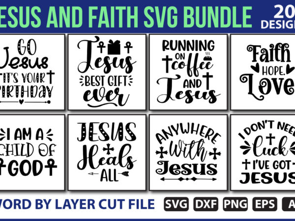 Jesus and faith svg bundle vector clipart