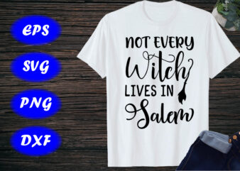 Not Every Witch Lives In Salem, Halloween Witch Shirt, Halloween Broom shirt Template T shirt vector artwork