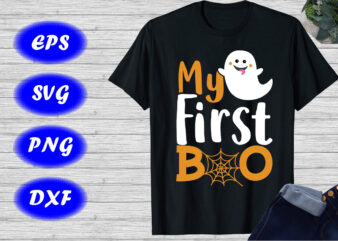 My first Boo shirt Print template, Halloween Boo Shirt, Cute Boo shirt t shirt designs for sale