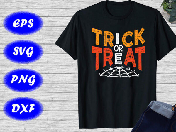 Trick or treat shirt spider net print template halloween shirt