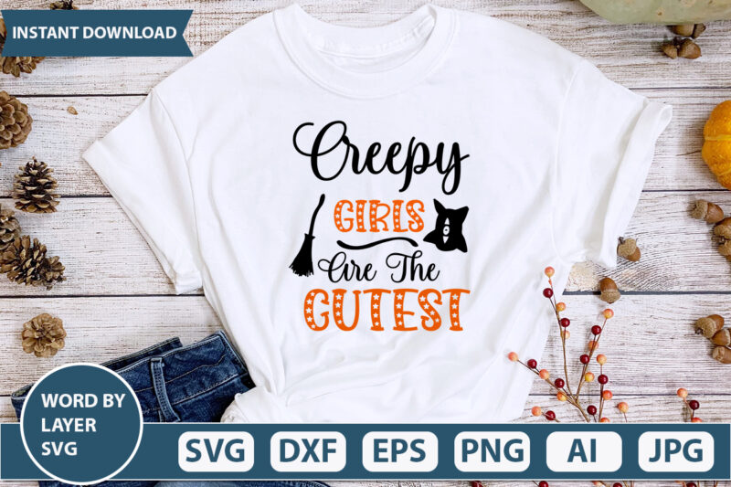 Creepy Girls Are The Cutest SVG Vector for t-shirt