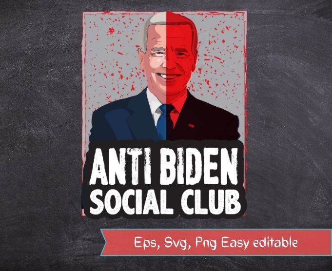 Anti Biden Social Club Distressed US Flag T-Shirt design svg