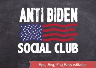 funny Anti Biden Social Club Distressed US Flag T-Shirt design svg