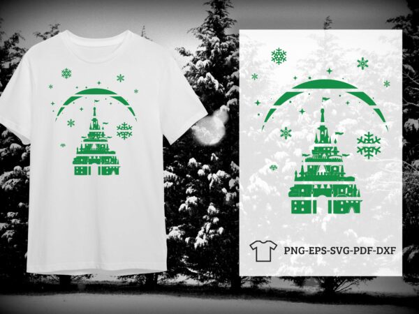 Christmas castle silhouette svg diy crafts svg files for cricut, silhouette sublimation files t shirt vector file