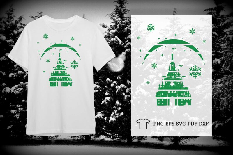 Christmas Castle Silhouette SVG Diy Crafts Svg Files For Cricut, Silhouette Sublimation Files