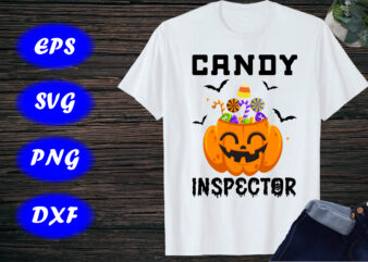 Halloween Candy Inspector T-Shirt, Pumpkin Shirt, Halloween Party, Halloween Candy Shirt Print template