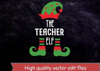 Teacher Elf Family Matching Christmas Group Gift Pajama T-shirt design svg, Teacher Elf Family Matching Christmas png,
