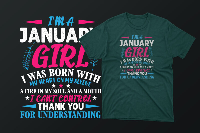 12 Month t shirt design bundle / I’m a january girl / I’m a february girl / I’m a march girl / 12 month t shirt eps svg pdf png t shirt / Women t shirt /