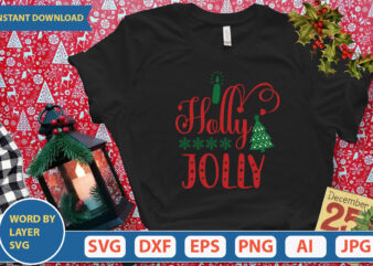 HOLLY JOLLY SVG Vector for t-shirt