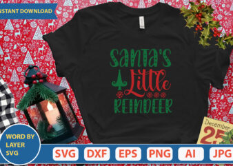 santa’s little reindeer SVG Vector for t-shirt