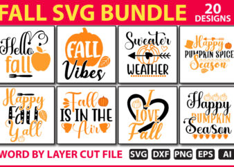 Fall SVG Bundle t shirt graphic design