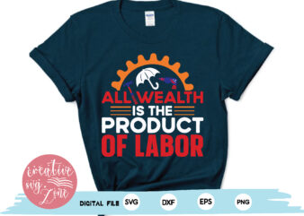 all wealth is the product of labor t shirt vector