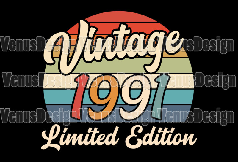 Vintage 1991 Limited Edition Editable Tshirt Design