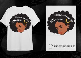 Black Girl Gift, African American Little Cute Silhouette SVG Diy Crafts Svg Files For Cricut, Silhouette Sublimation Files