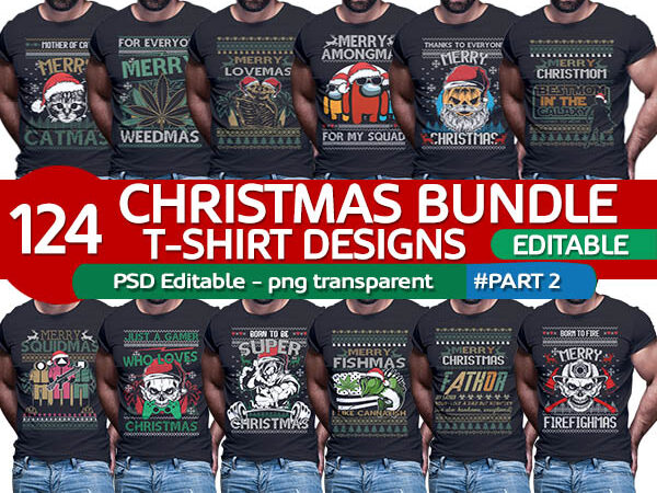 124 ugly christmas tshirt designs bundle for womens mens and family part2