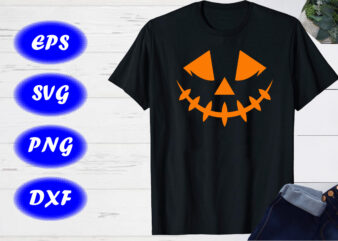Pumpkin Face Shirt Smiling Pumpkin Face Halloween Party Shirt print template