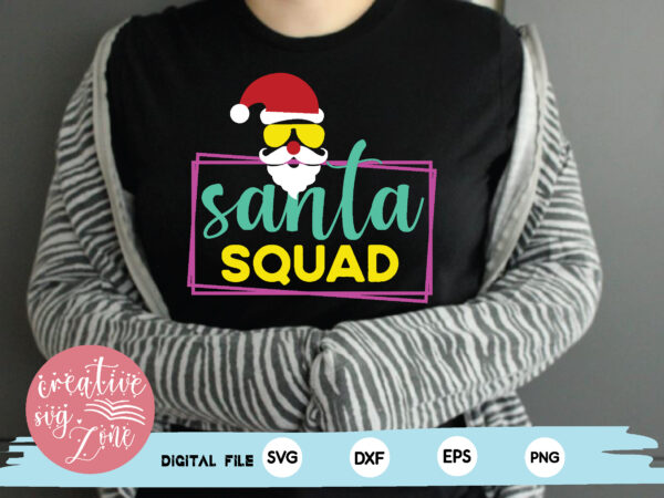 Santa squad t shirt template vector