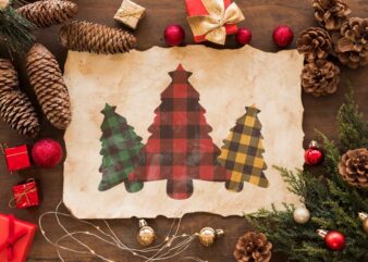 Christmas Buffalo Plaid Trees Vector Diy Crafts Svg Files For Cricut, Silhouette Sublimation Files
