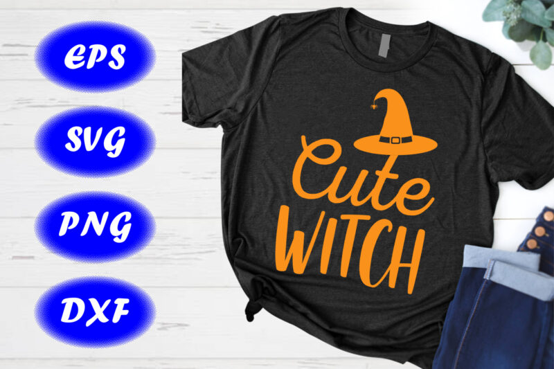 Cute witch shirt print template shirt, Halloween Hat shirt