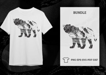 Leopard Mountain Silhouette SVG Gift Diy Crafts Svg Files For Cricut, Silhouette Sublimation Files t shirt vector graphic
