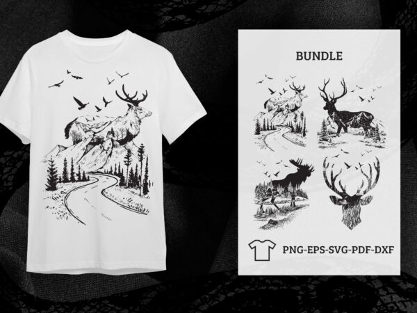 Deer forest bundle vector silhouette gift diy crafts svg files for cricut, silhouette sublimation files Deer forest bundle vector silhouette gift diy crafts svg files for cricut, silhouette sublimation files