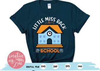 little miss back to school t shirt vector graphic