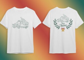 Truck Merry Christmas Gift Idea Diy Crafts Svg Files For Cricut, Silhouette Sublimation Files t shirt designs for sale