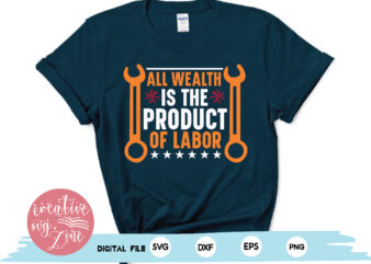 all wealth is the product of labor t shirt vector