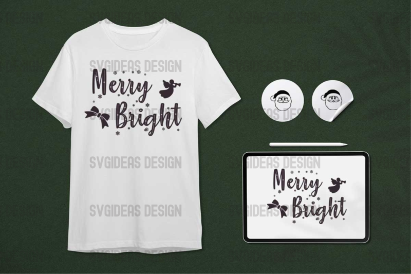 Merry Bright Christmas Gift Idea Diy Crafts Svg Files For Cricut, Silhouette Sublimation Files