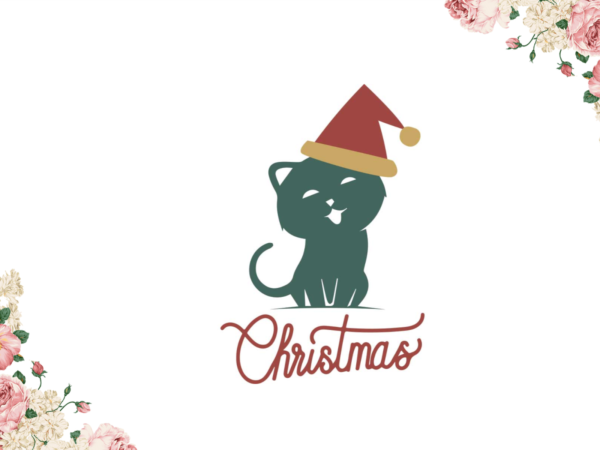 Christmas cute cat shirt design diy crafts svg files for cricut, silhouette sublimation files