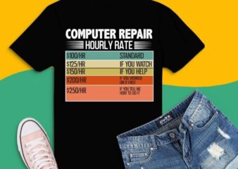 Computer Repair Hourly Rate, IT Tech Support Nerds Geek,humor-sarcasm, dad gifts