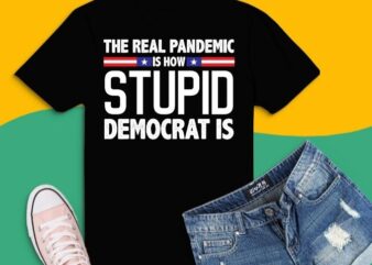 The real pandemic is how stupid democrat is funny saying T-shirt svg