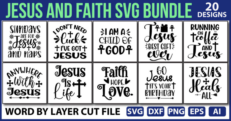 Jesus and Faith SVG Bundle