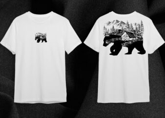 Bears In Mountain And Forest Gift Diy Crafts Svg Files For Cricut, Silhouette Sublimation Files t shirt template