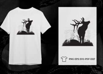 Deer Mountain Silhouette SVG Gift Diy Crafts Svg Files For Cricut, Silhouette Sublimation Files