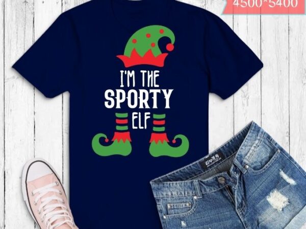 I’m the sporty elf shirt xmas matching christmas christmas funny elf dabbing wonderful costume t-shirt design svg,