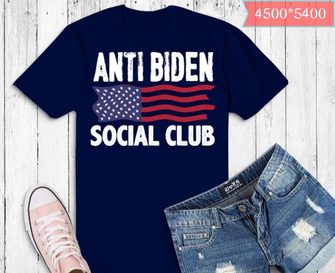 funny Anti Biden Social Club Distressed US Flag T-Shirt design svg