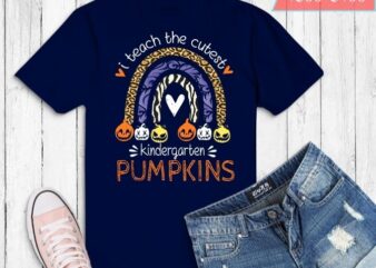 I Teach the Cutest pre school Pumpkin Halloween Teacher T-shirt design svg