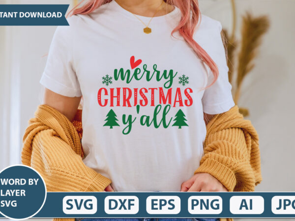 Merry christmas y’all svg vector for t-shirt