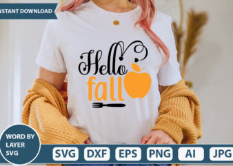 HELLO FALL SVG Vector for t-shirt
