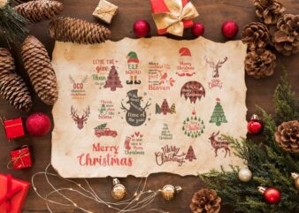 Christmas Bundle SVG Gift Diy Crafts Svg Files For Cricut, Silhouette Sublimation Files t shirt vector file