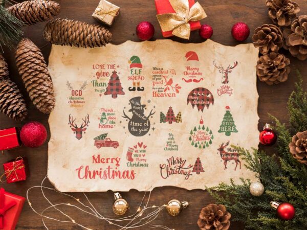 Christmas bundle svg gift diy crafts svg files for cricut, silhouette sublimation files t shirt vector file