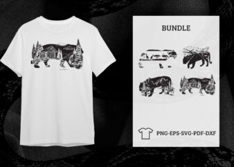 Leopard Forest Bundle Silhouette SVG Diy Crafts Svg Files For Cricut, Silhouette Sublimation Files t shirt vector graphic