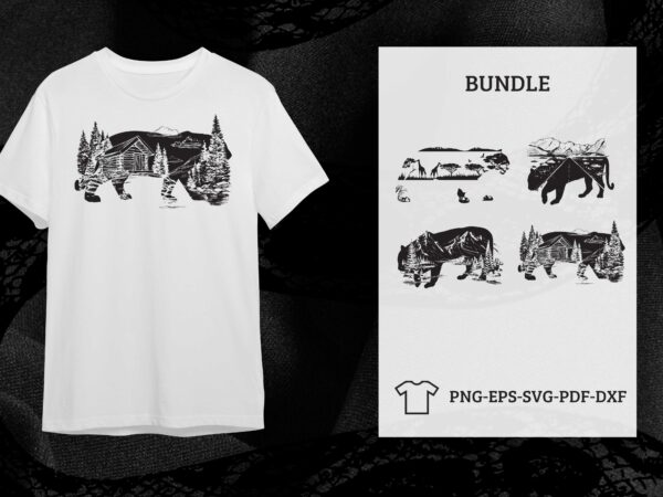 Leopard forest bundle silhouette svg diy crafts svg files for cricut, silhouette sublimation files t shirt vector graphic