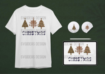 Christmas Tree Leopard Plaid Pattern Gift Diy Crafts Svg Files For Cricut, Silhouette Sublimation Files t shirt vector file