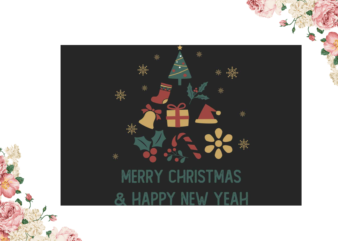 Merry Christmas And Happy New Year Gift Diy Crafts Svg Files For Cricut, Silhouette Sublimation Files